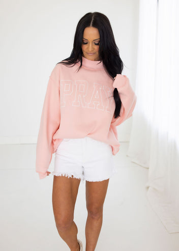 Pray Embroidered Pullover