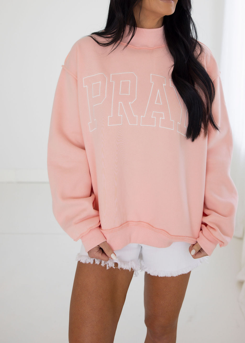 Pray Embroidered Pullover
