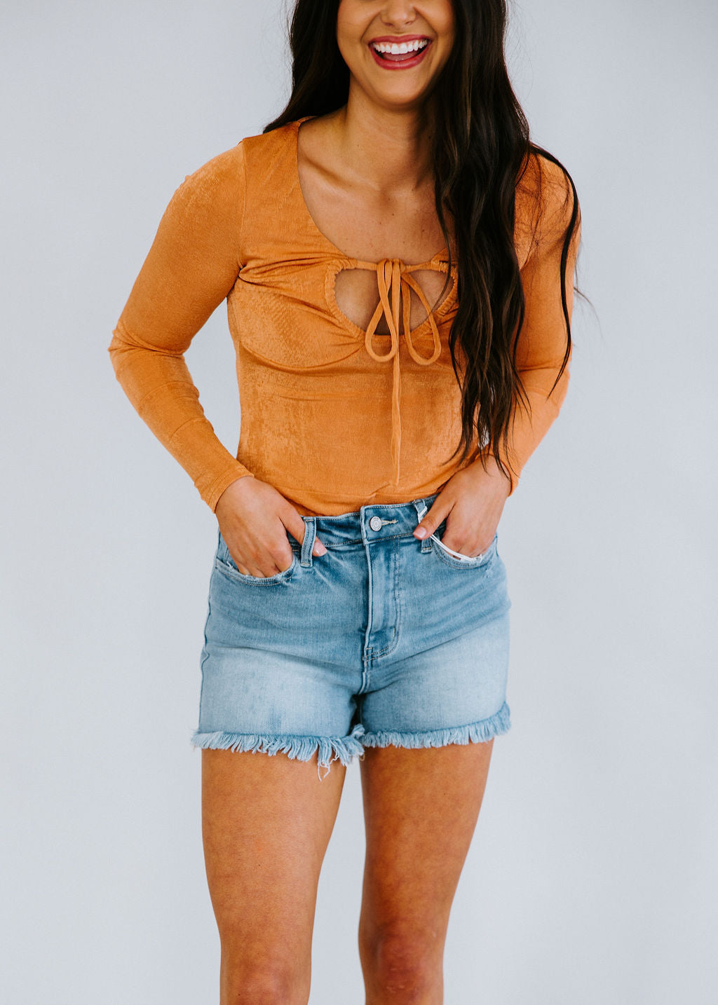 Rust Orange Bodysuit Perfect for Fall - Sincerely, K