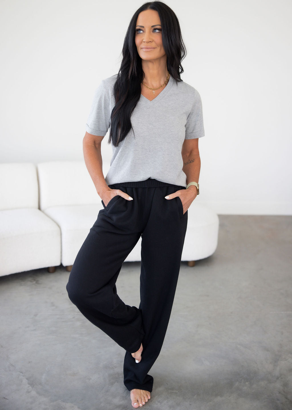 Essentials V-Neck Tee by Lily & Lottie