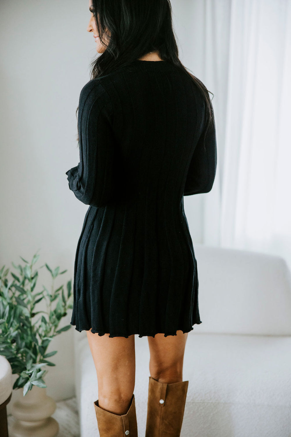 Tallan Ribbed Mini Sweater Dress