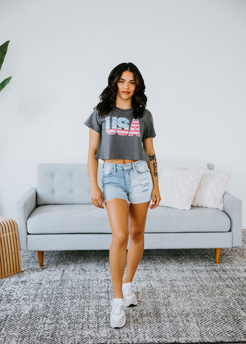 USA Cropped Graphic Tee