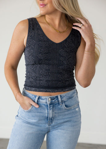 Lillah Floral V-Neck Tank