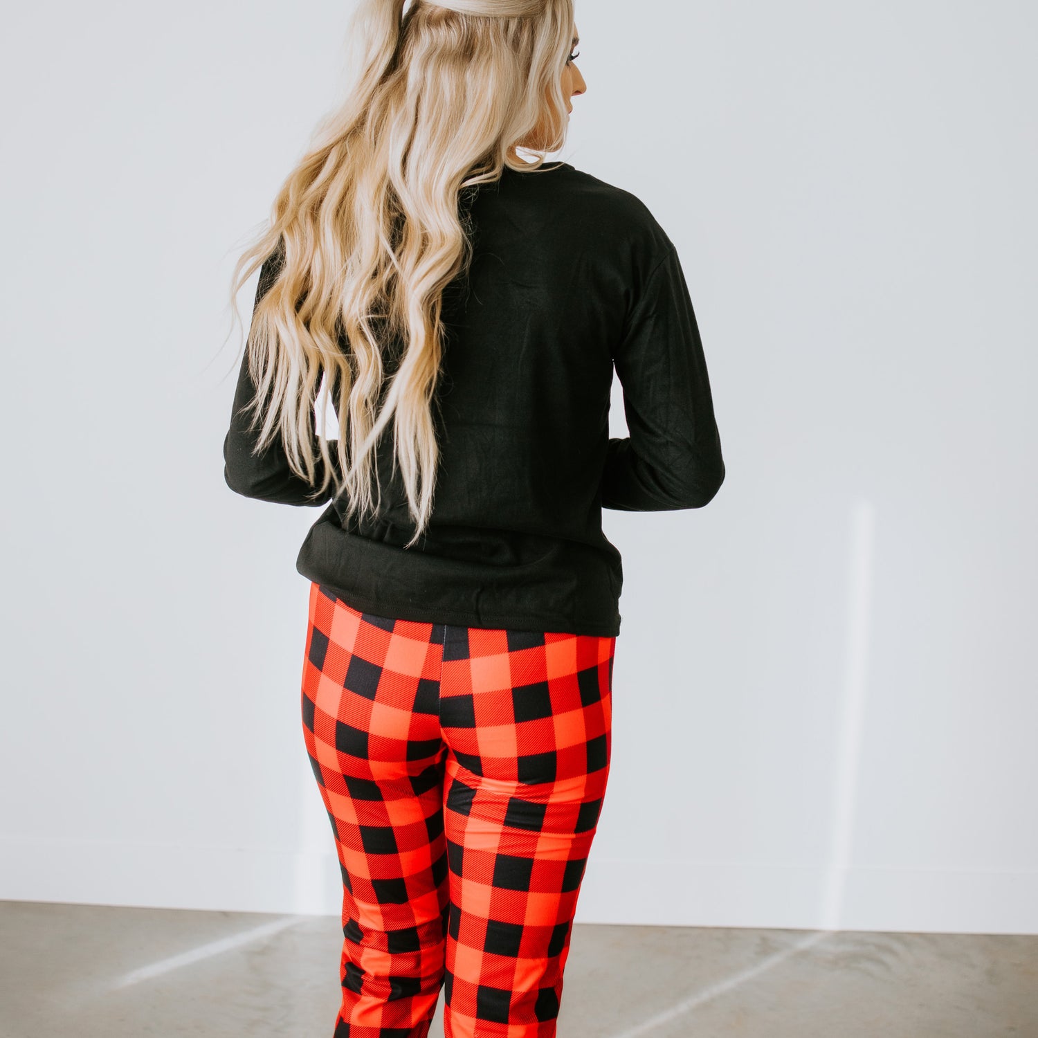 Wine Plaid Pajama Set