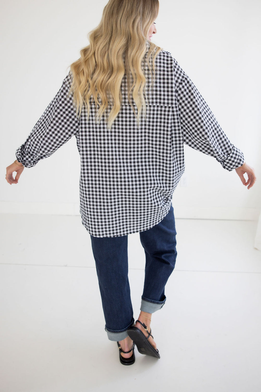 Britten Gingham Button Down Top