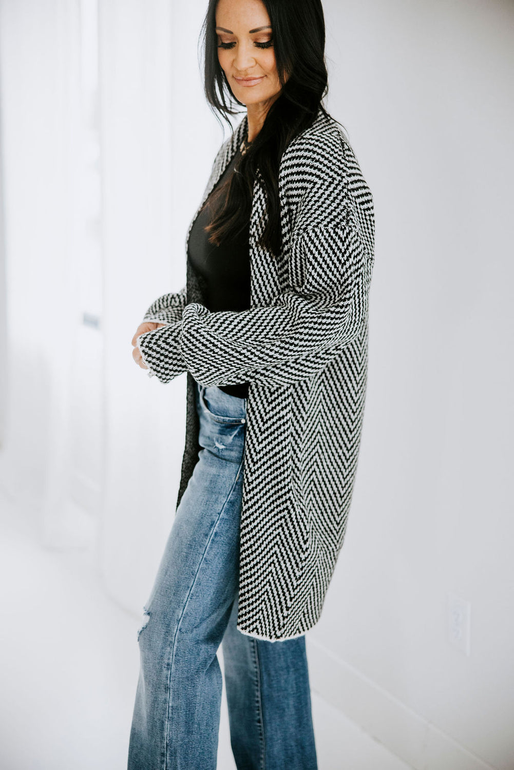 Donahue Herringbone Cardigan