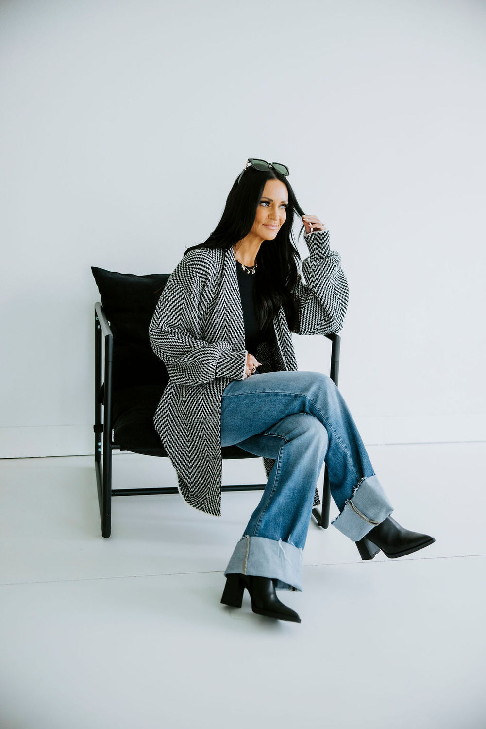 Donahue Herringbone Cardigan