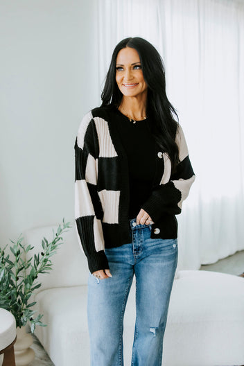 Ianna Checkered Cardigan
