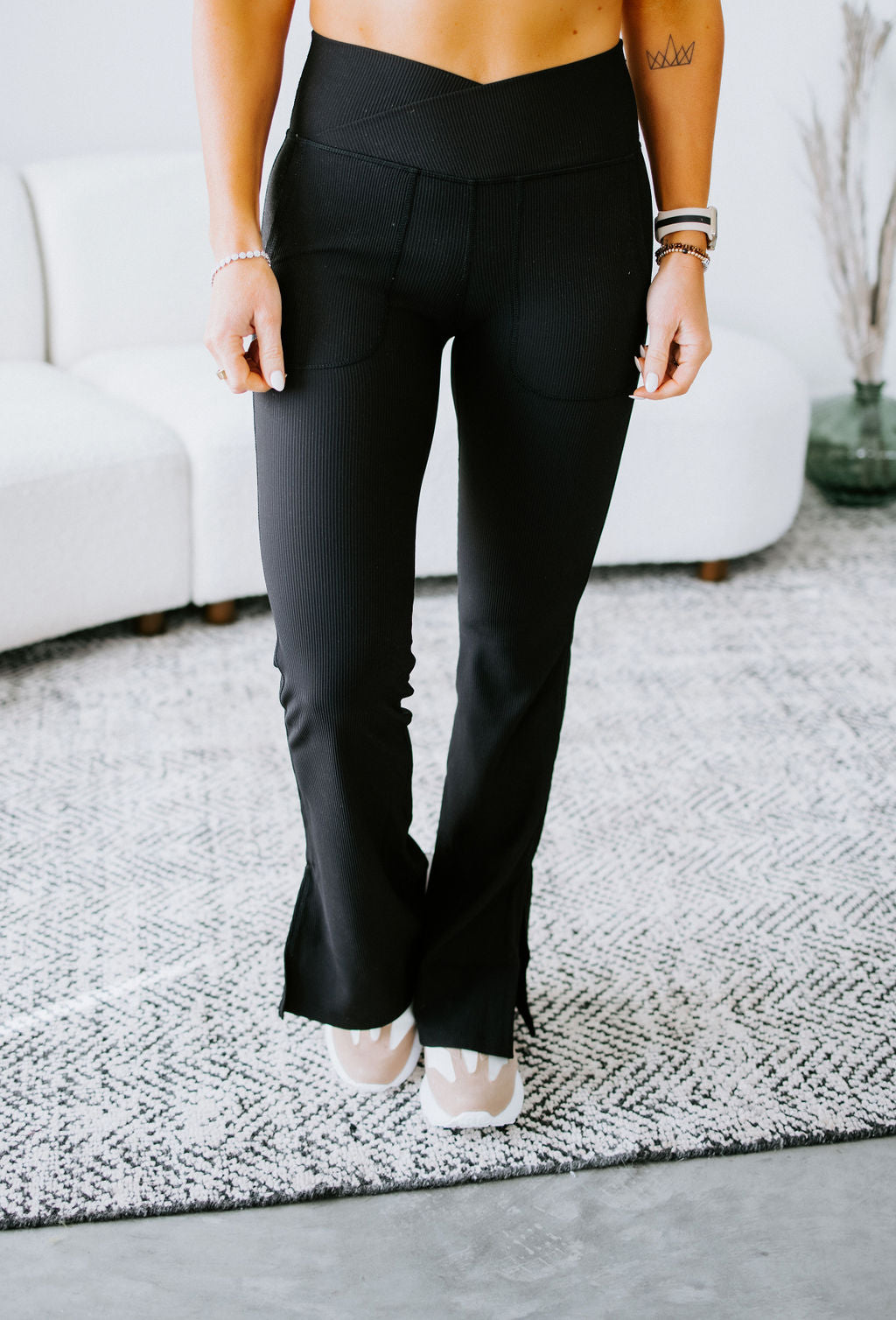 image of Mae Crossover Ribbed Flare Legging