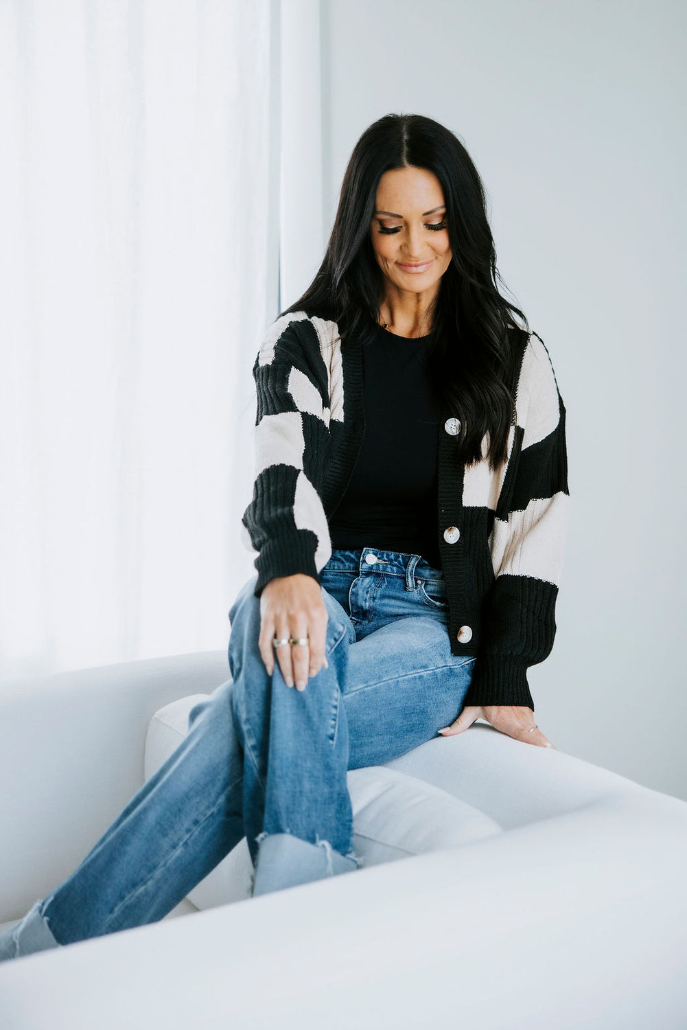 Ianna Checkered Cardigan