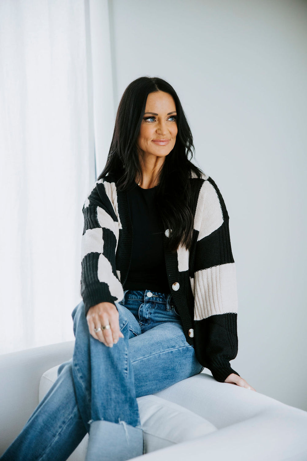 Ianna Checkered Cardigan