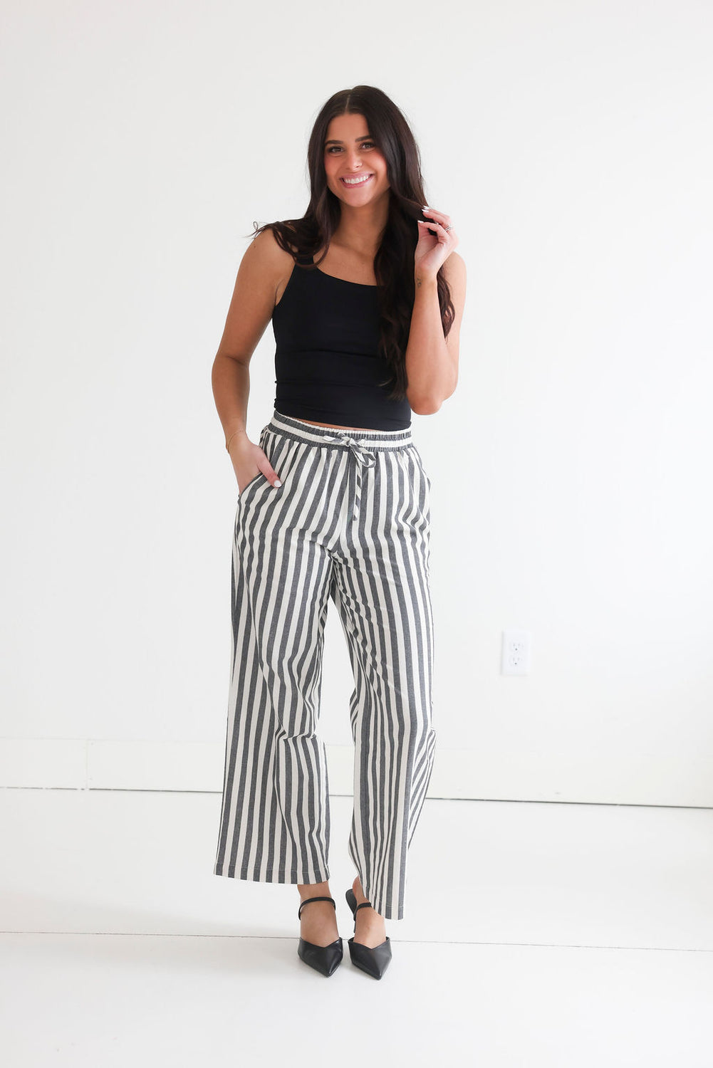 Addison Striped Wide Leg Pants