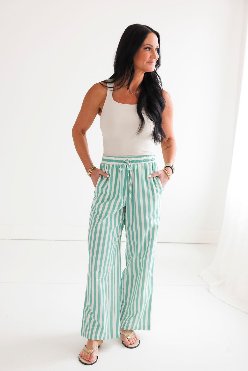 Addison Striped Wide Leg Pants