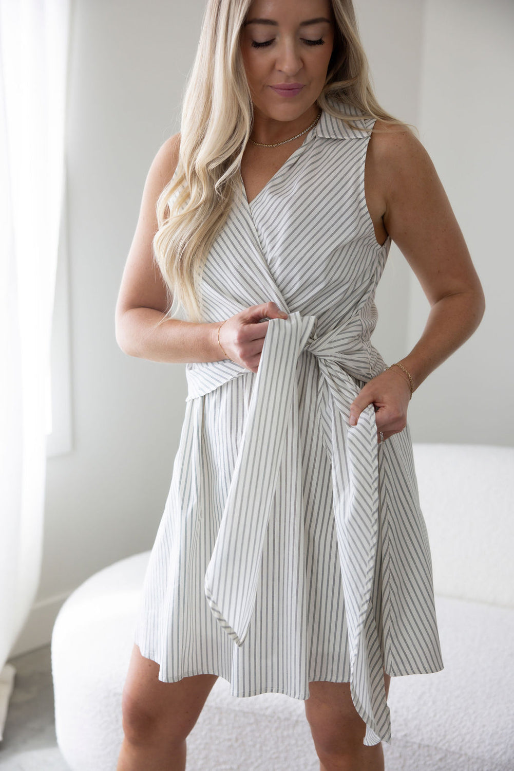 Kit Striped Wrap Dress