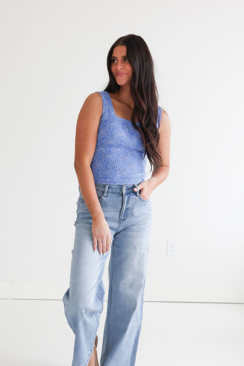 Tamla Floral Jacquard Tank