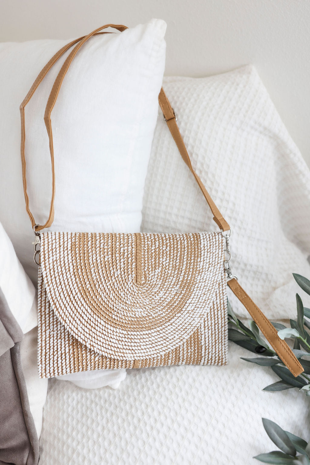 image of Woven Envelope Clutch