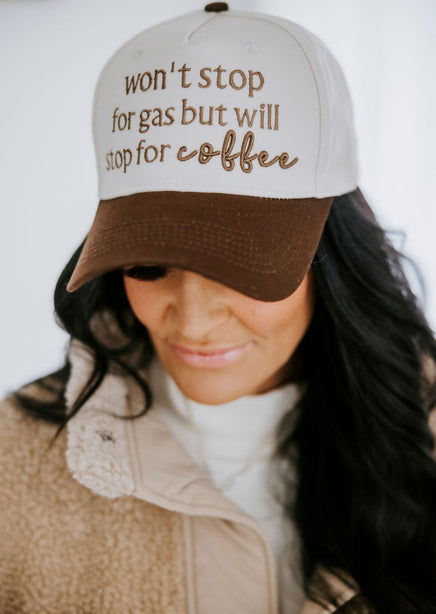 Won't Stop For Gas But Coffee Trucker Hat product view