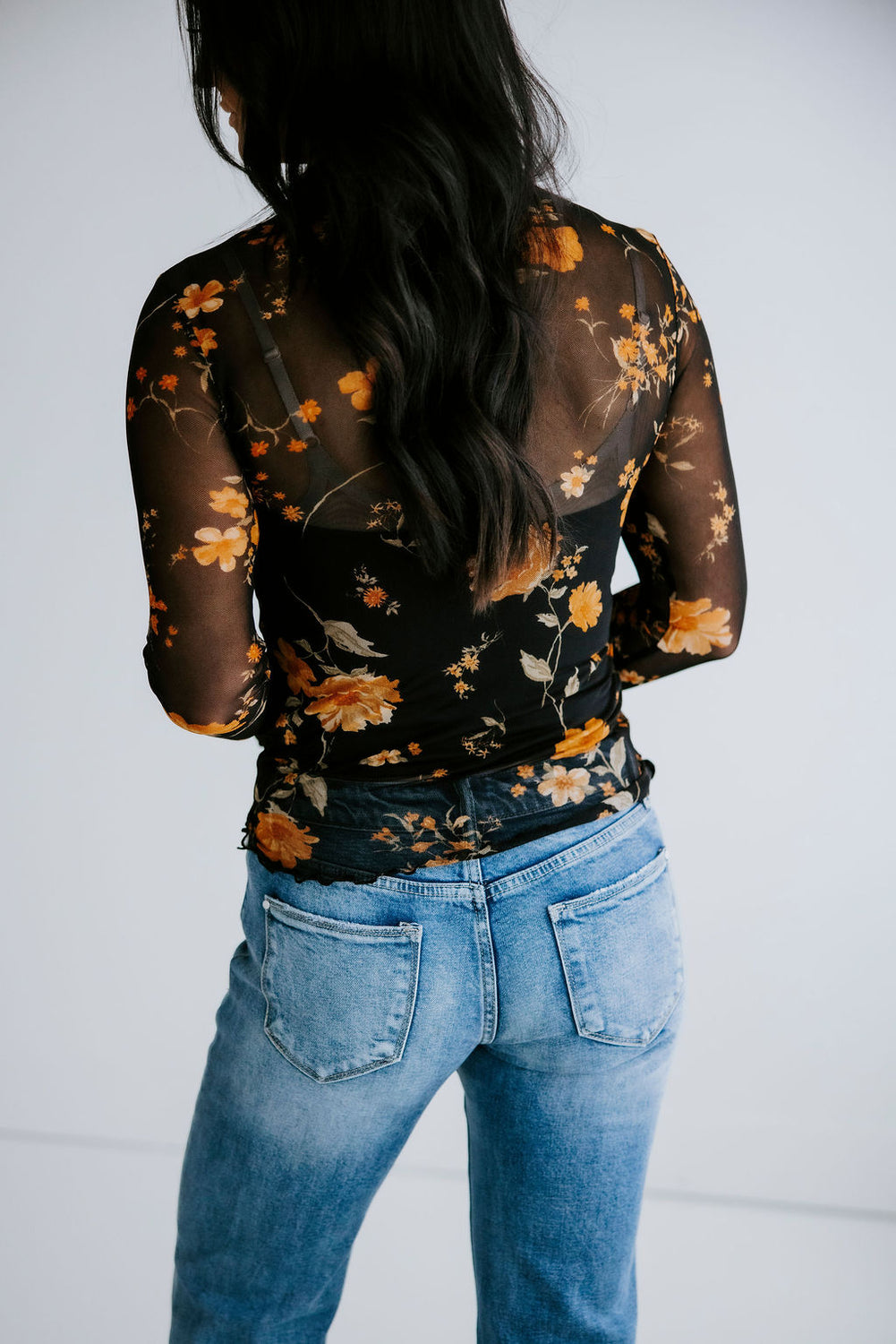 Korin Floral Mesh Long Sleeve