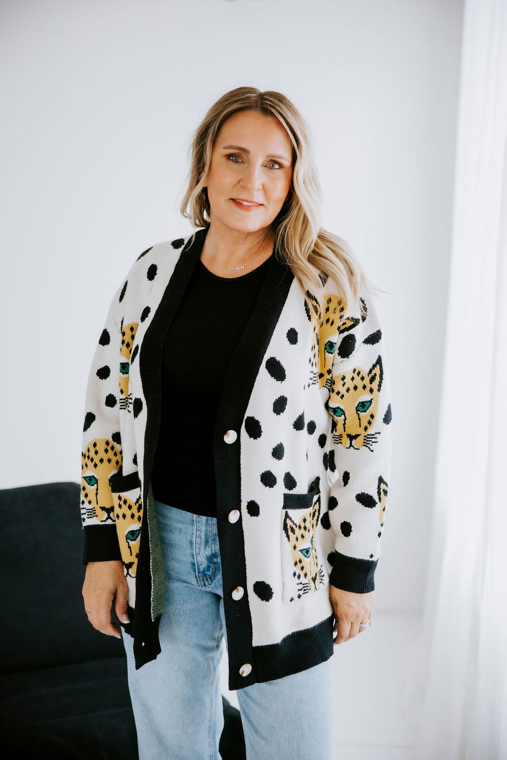 Tabbie Cheetah Print Cardigan