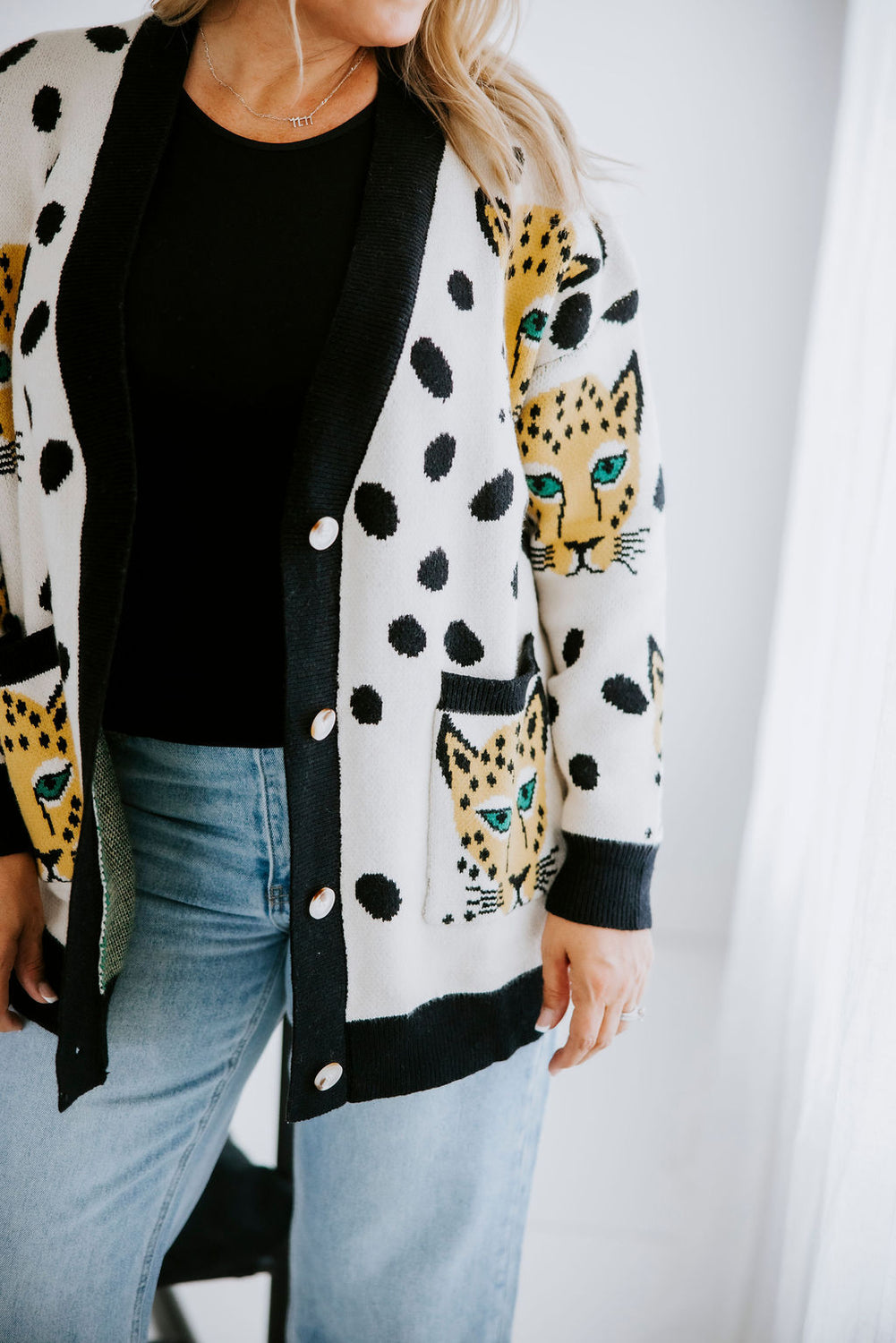 Tabbie Cheetah Print Cardigan