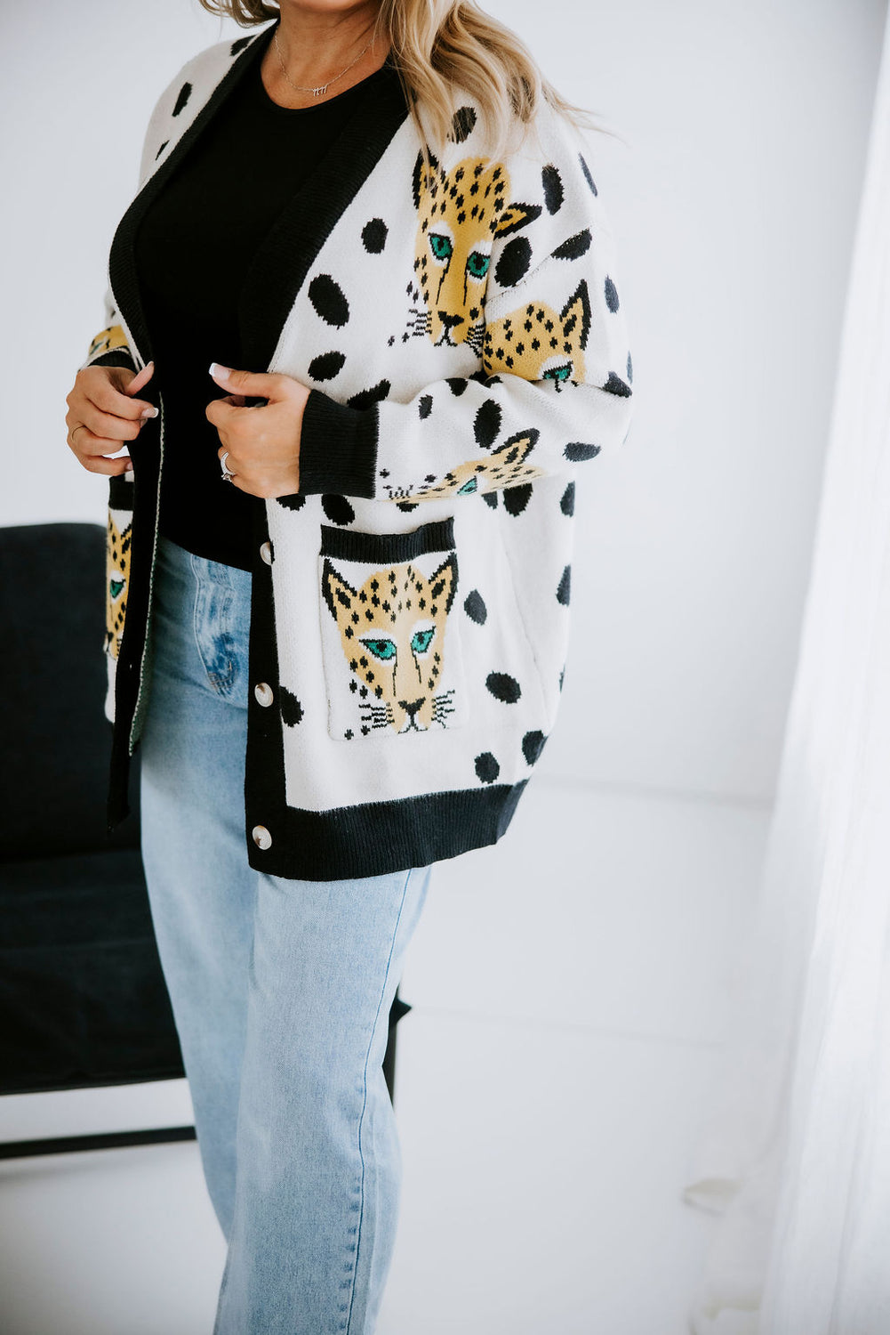 Tabbie Cheetah Print Cardigan