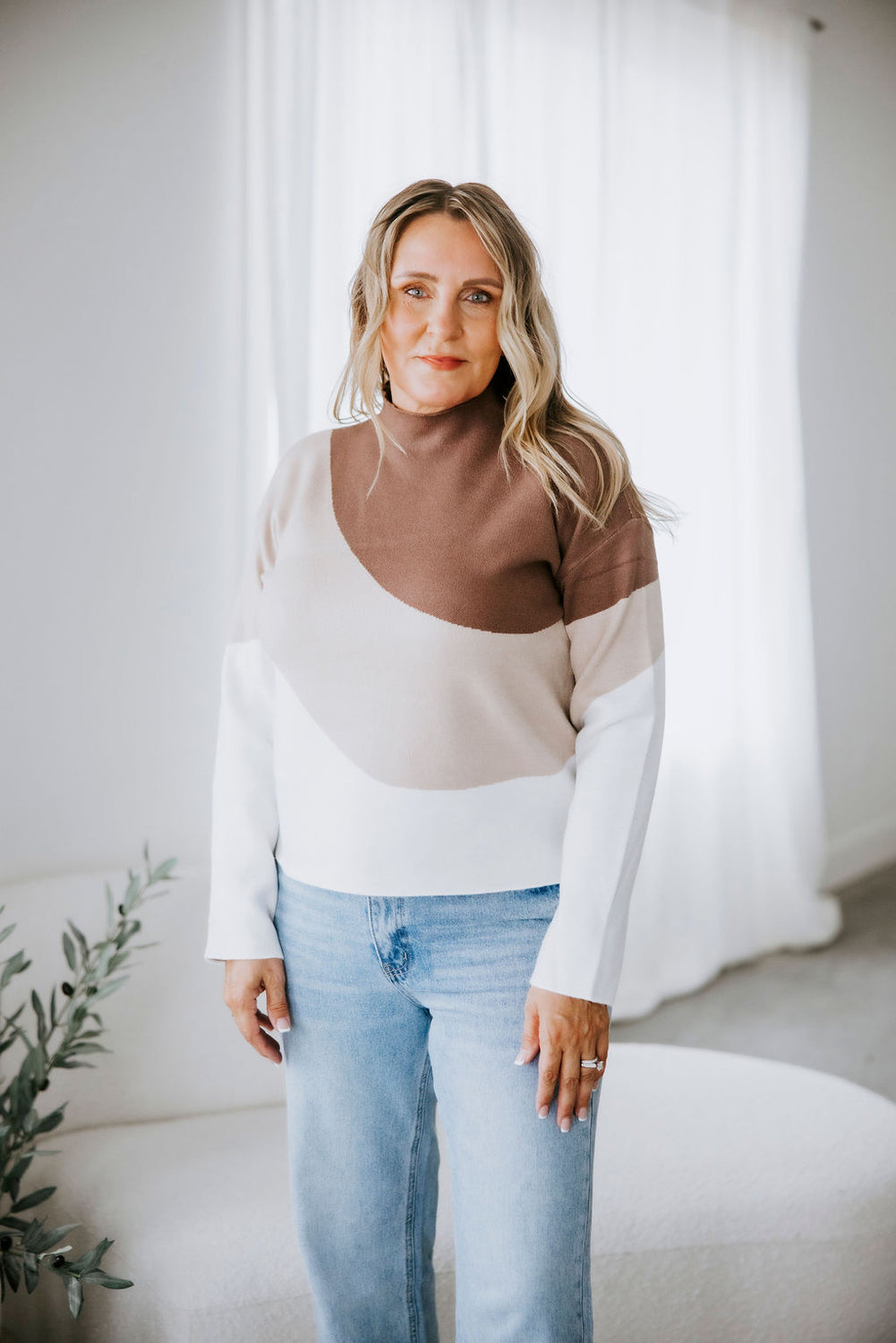 Joanie Tri Color Knit Sweater