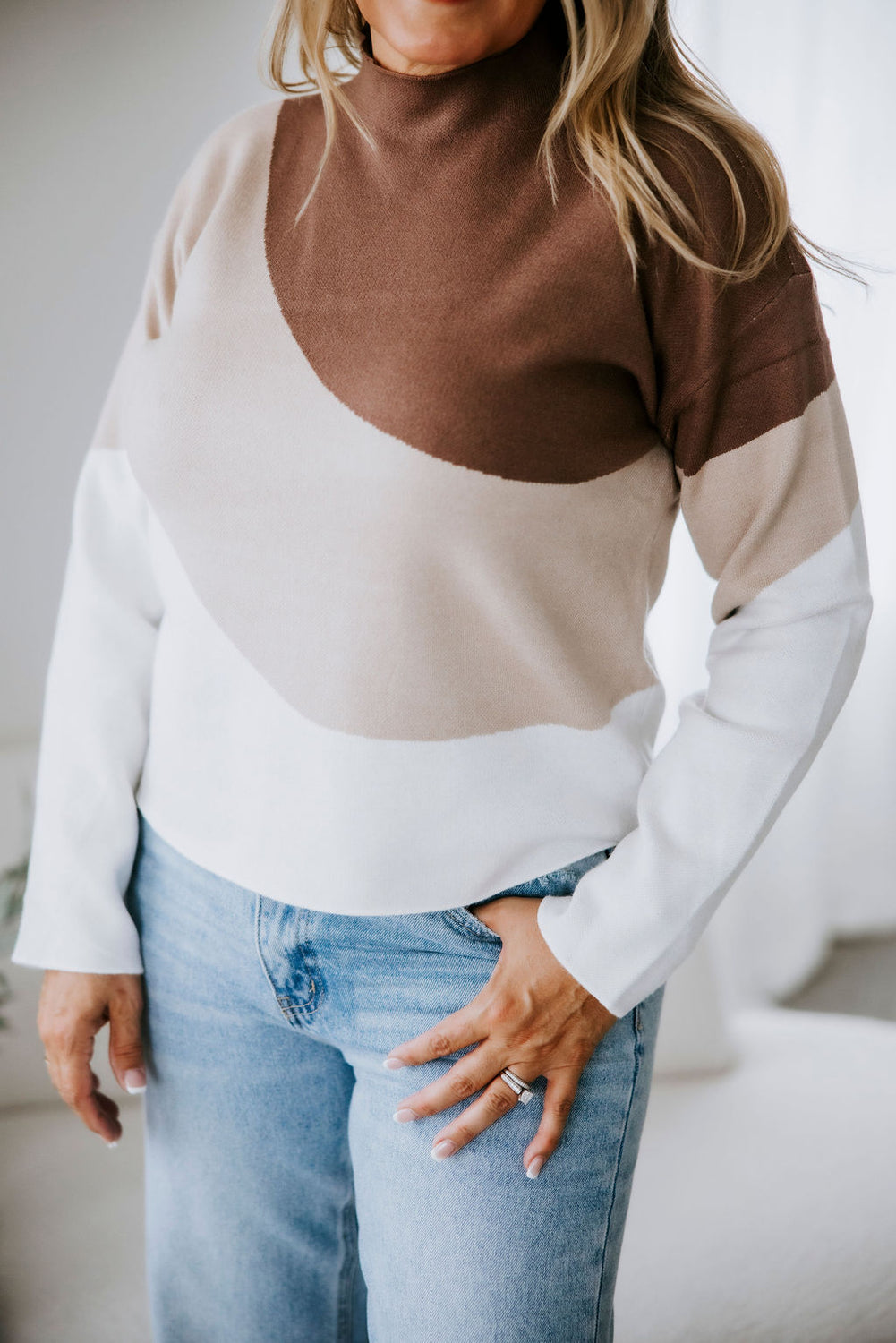 Joanie Tri Color Knit Sweater