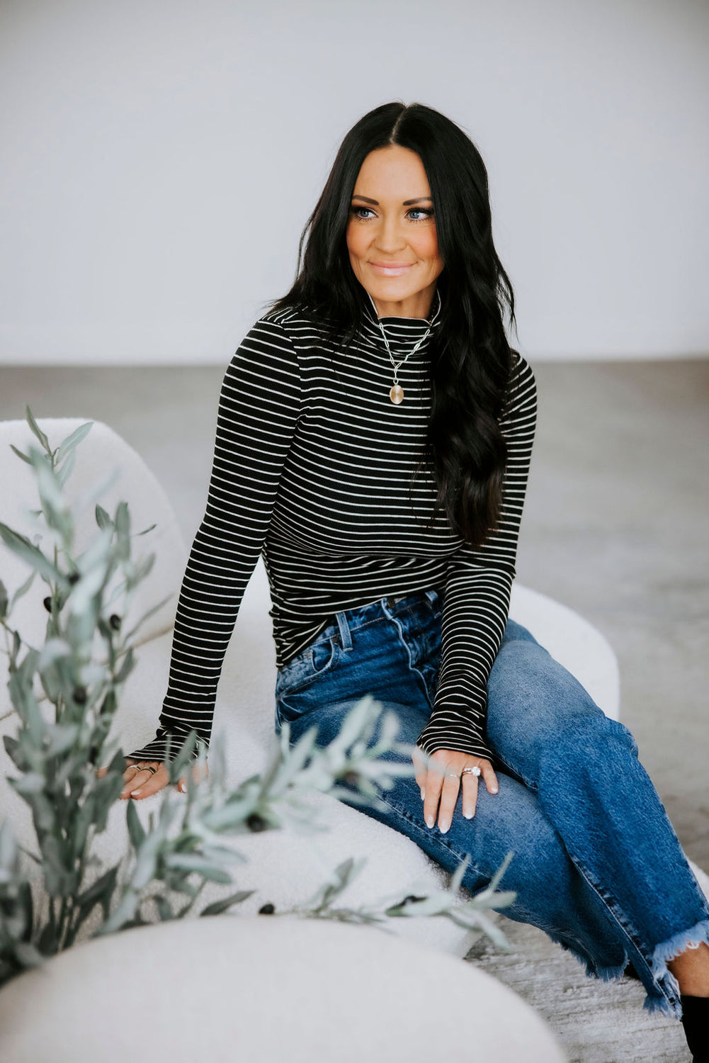Jules Striped Turtleneck Top