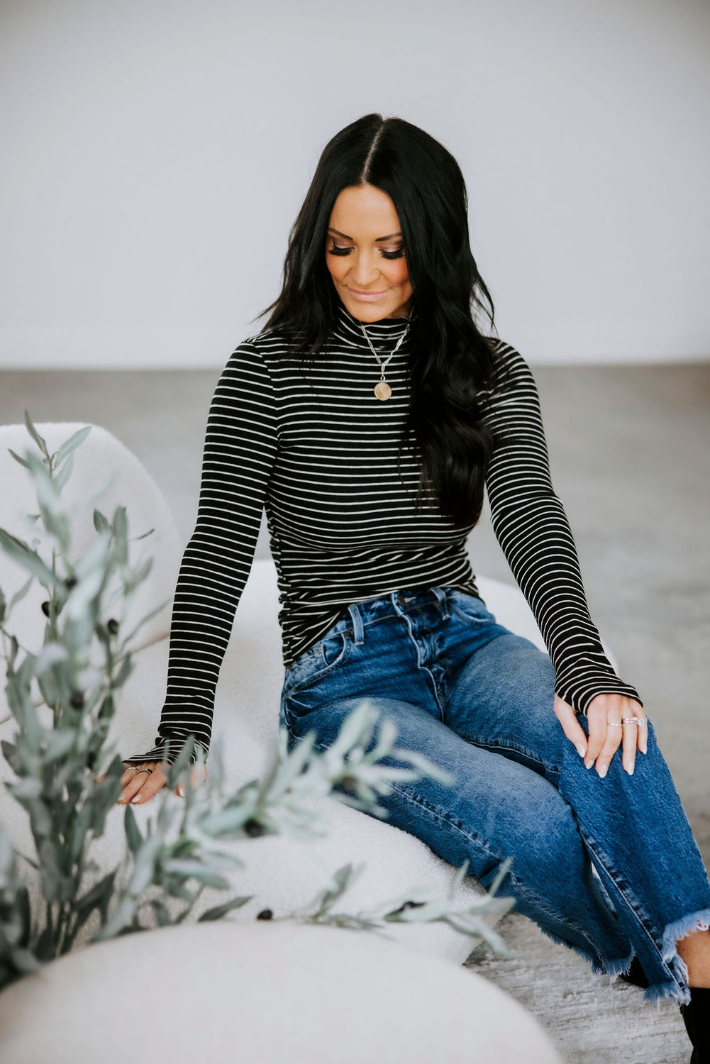 Jules Striped Turtleneck Top