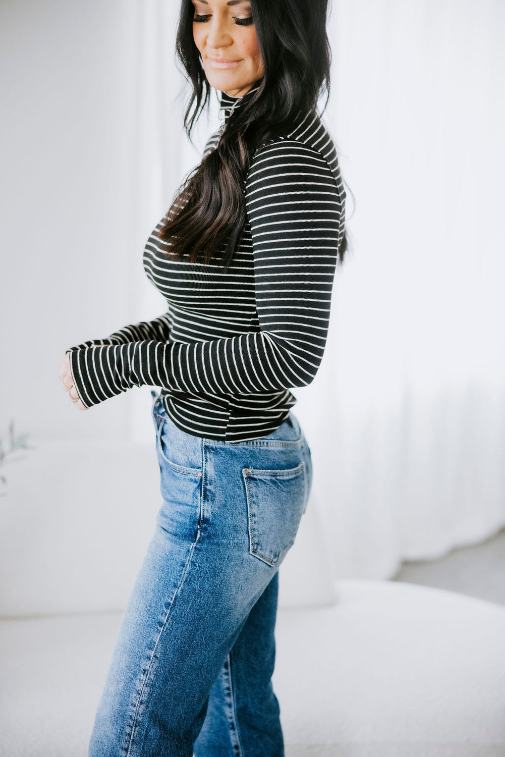Jules Striped Turtleneck Top