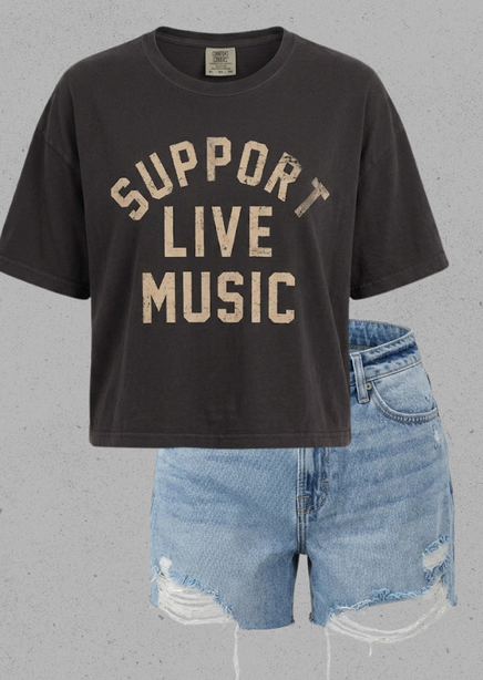 Support Live Music Crop Tee product view
