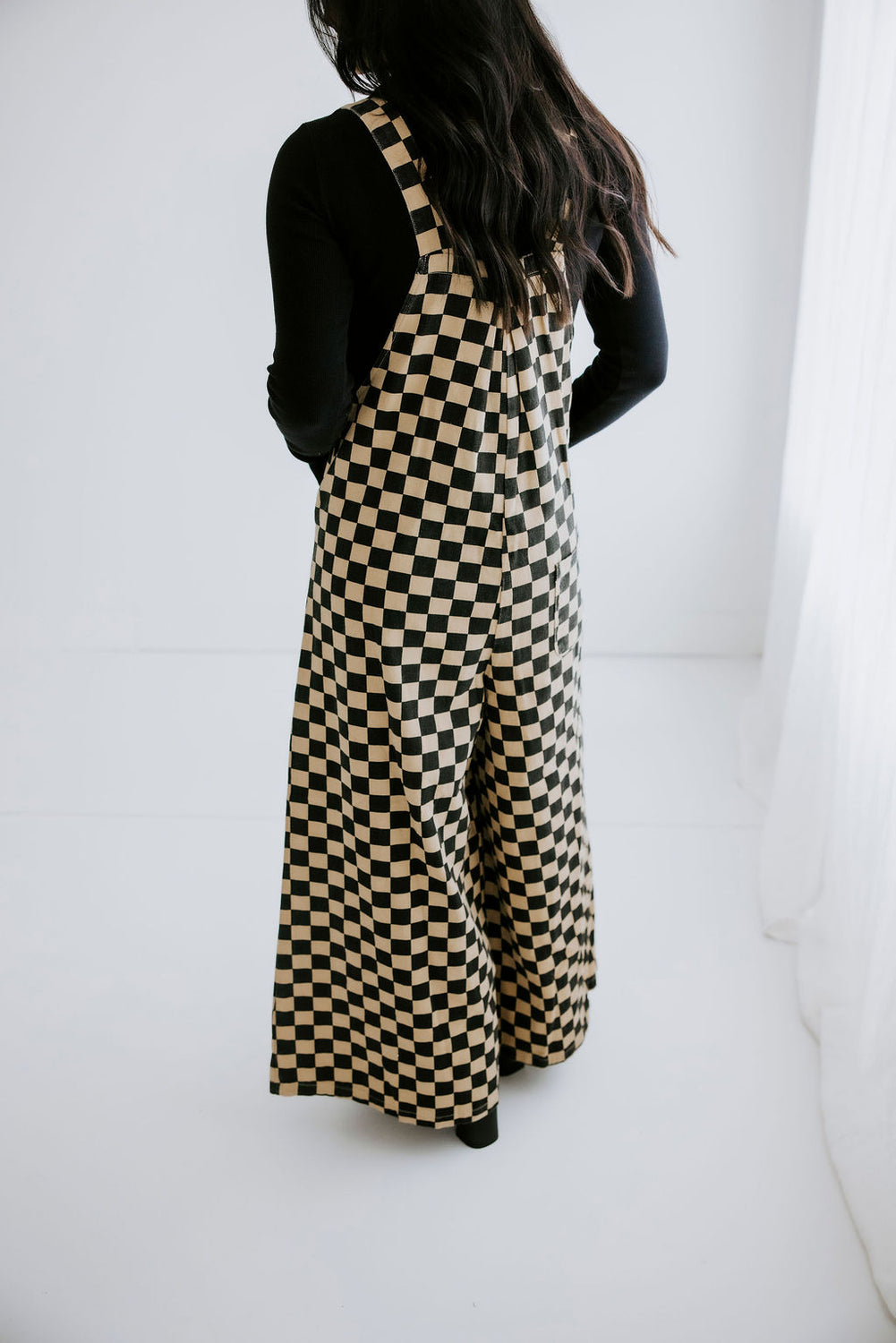 Ajay Checkered Wide Leg Overalls