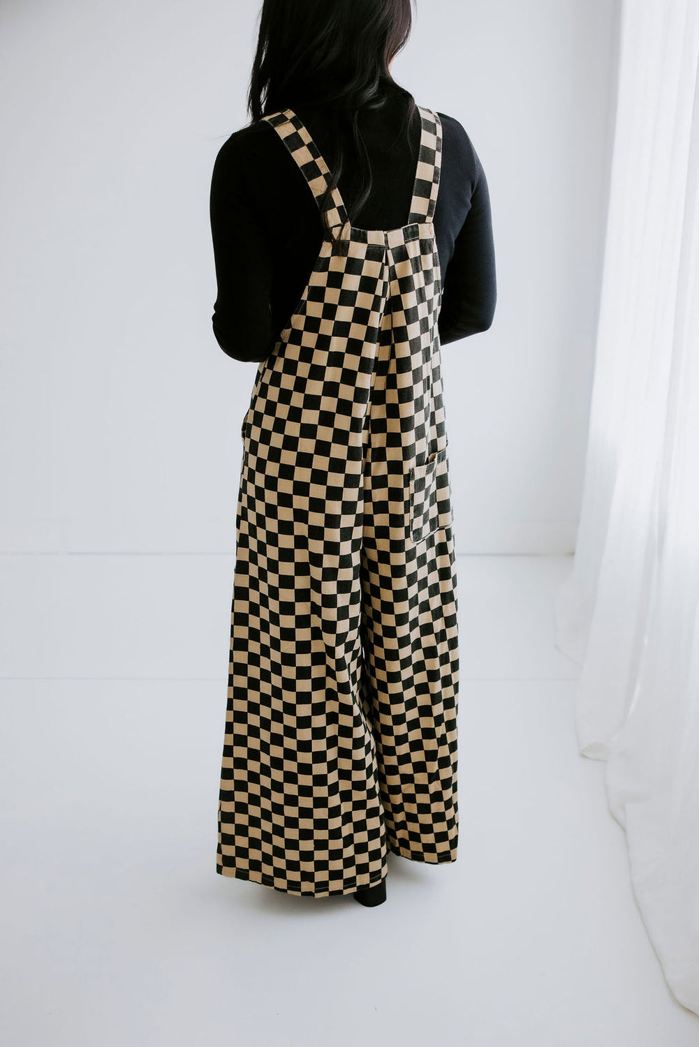 Ajay Checkered Wide Leg Overalls