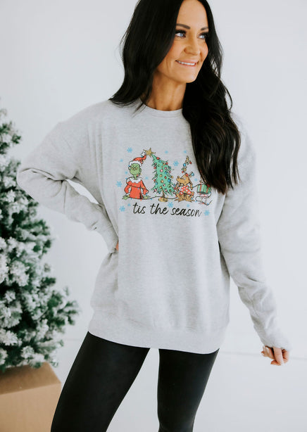 Tis The Season Grinch Graphic Crew product view