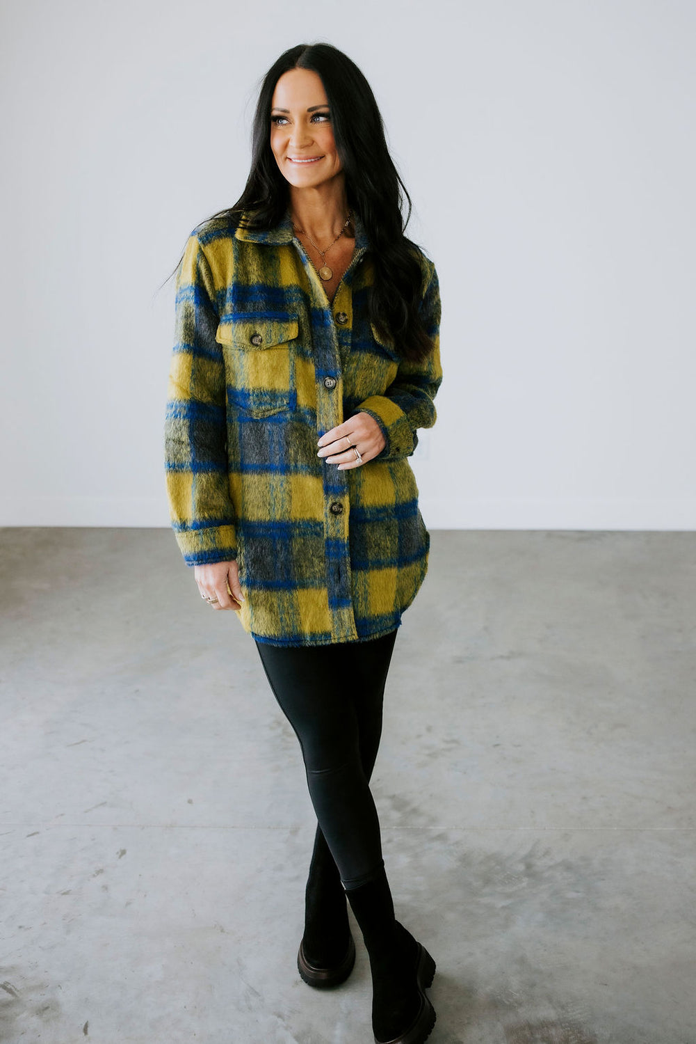 Ramone Fuzzy Plaid Shacket