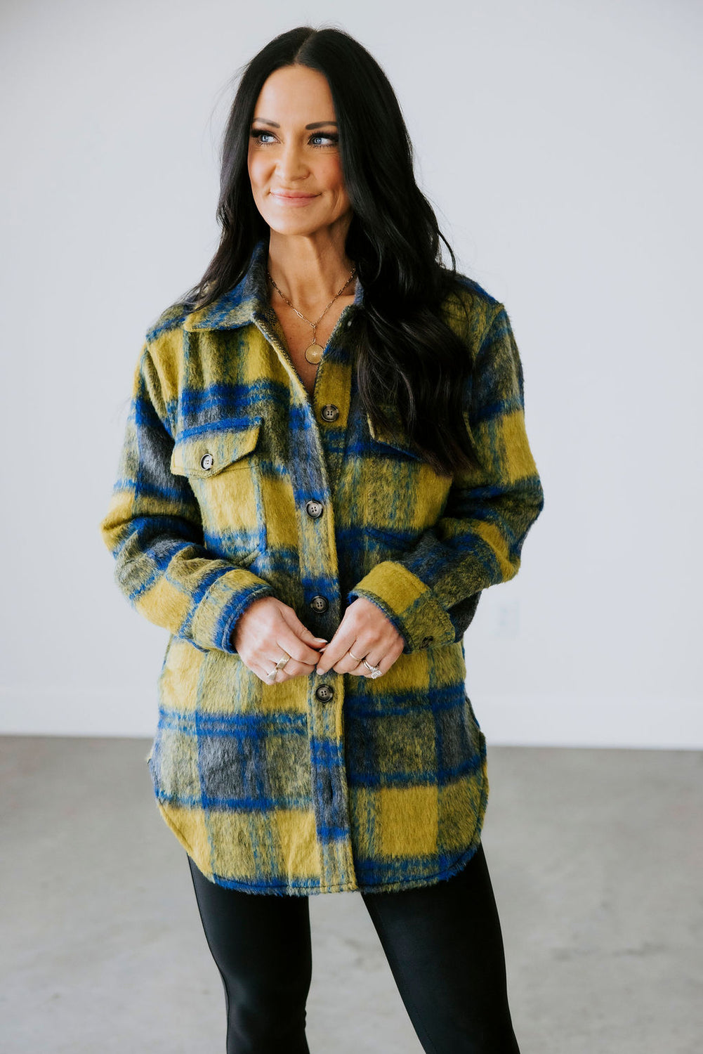 Ramone Fuzzy Plaid Shacket