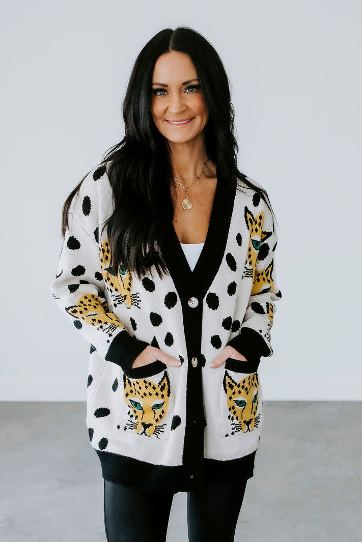 Tabbie Cheetah Print Cardigan