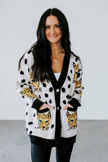 Tabbie Cheetah Print Cardigan