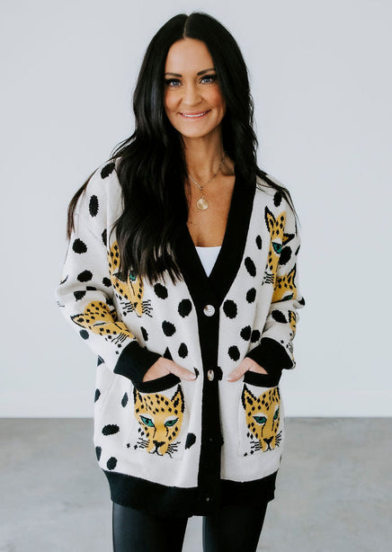 Tabbie Cheetah Print Cardigan product view