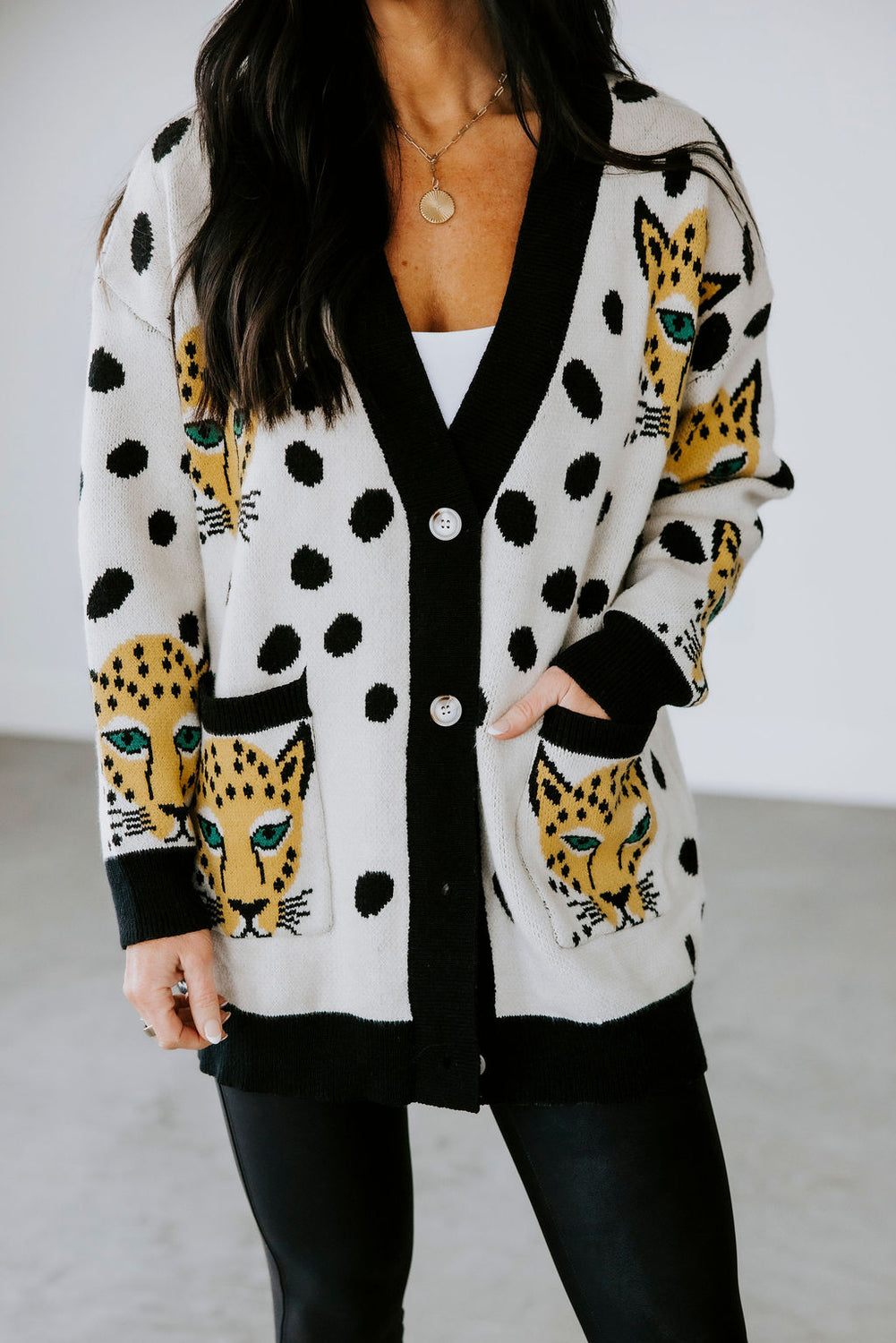 Tabbie Cheetah Print Cardigan