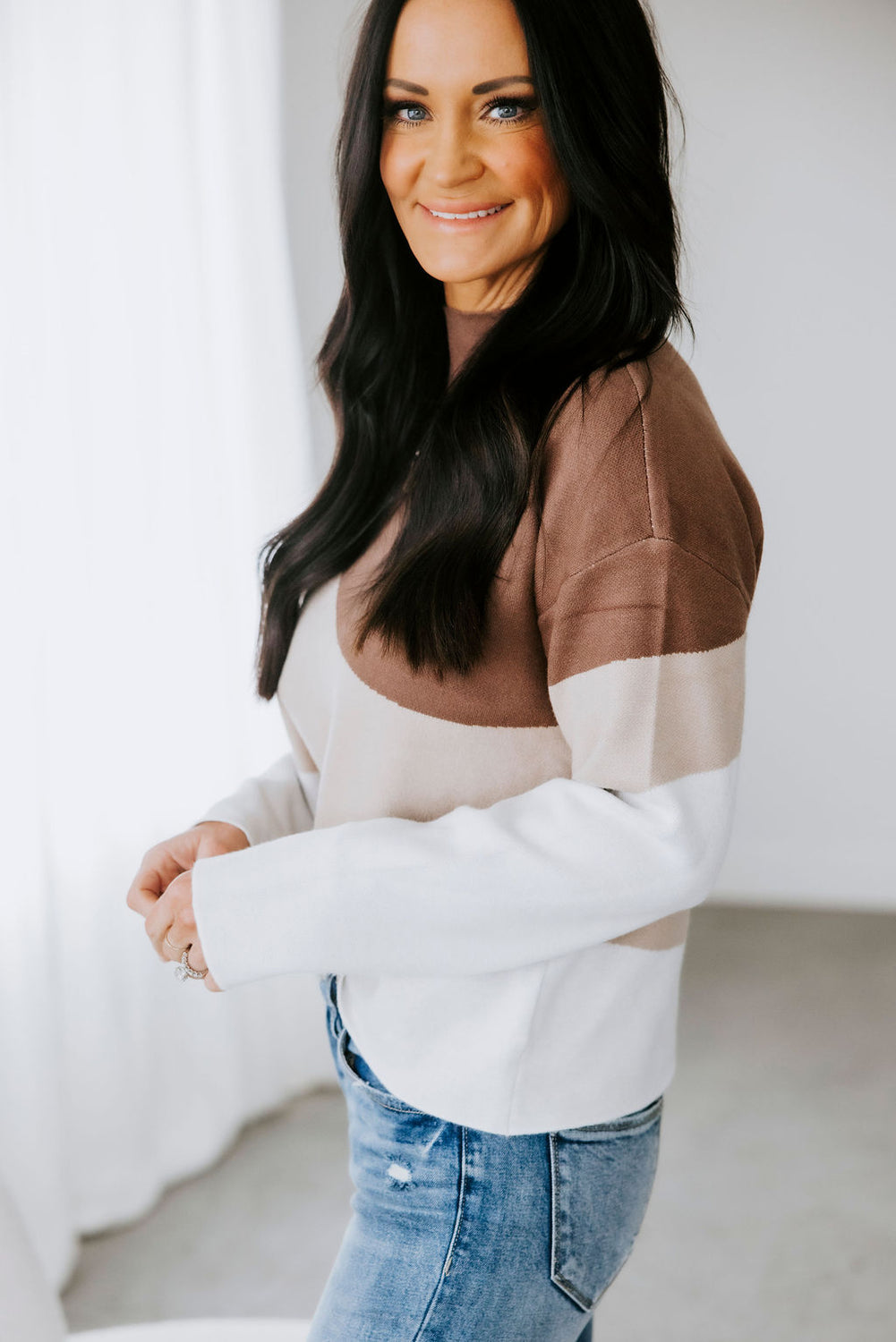 Joanie Tri Color Knit Sweater