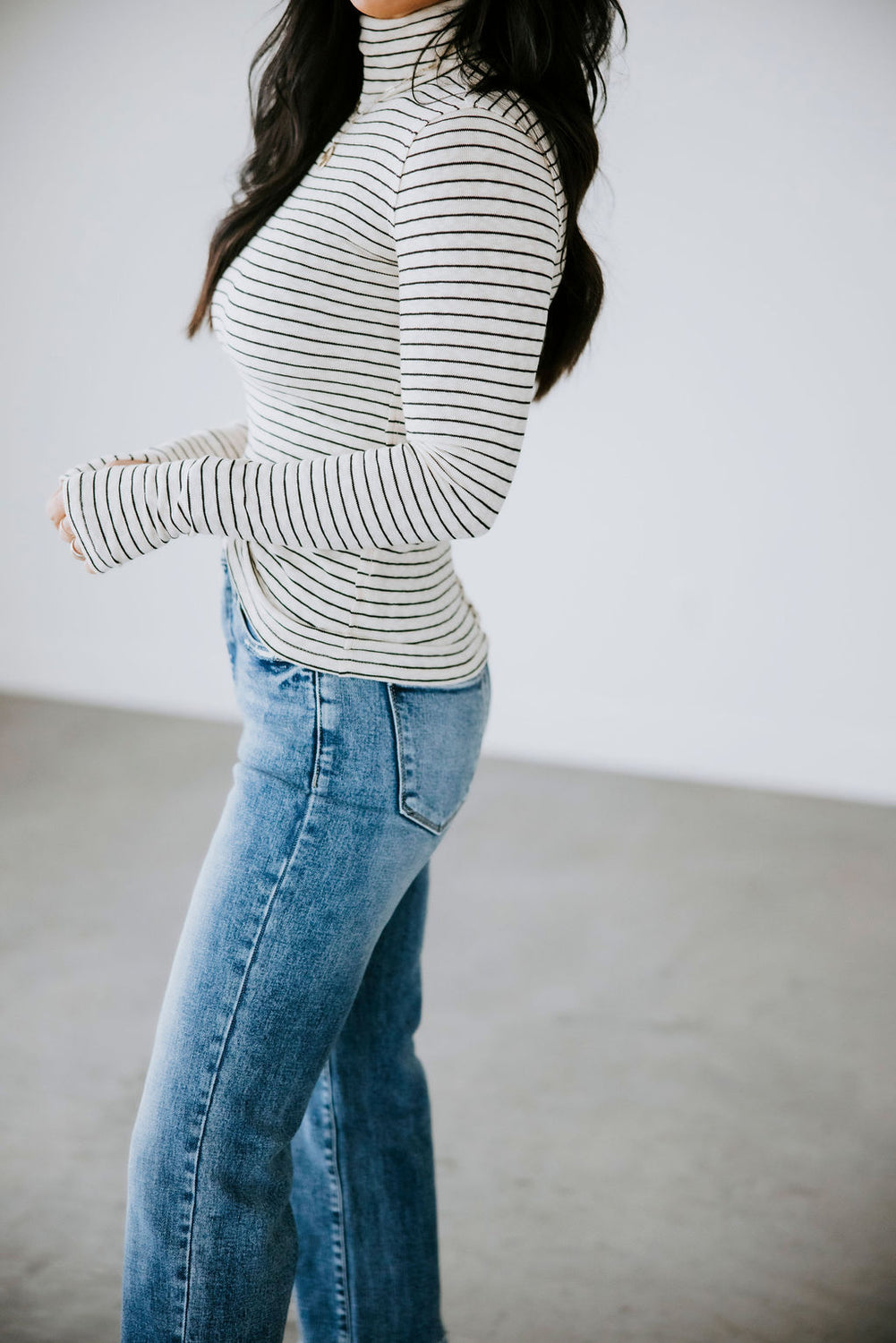 Jules Striped Turtleneck Top