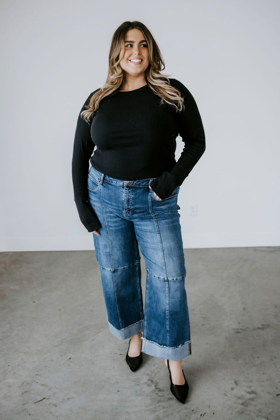 Layton Risen Cropped Wide Leg Jeans