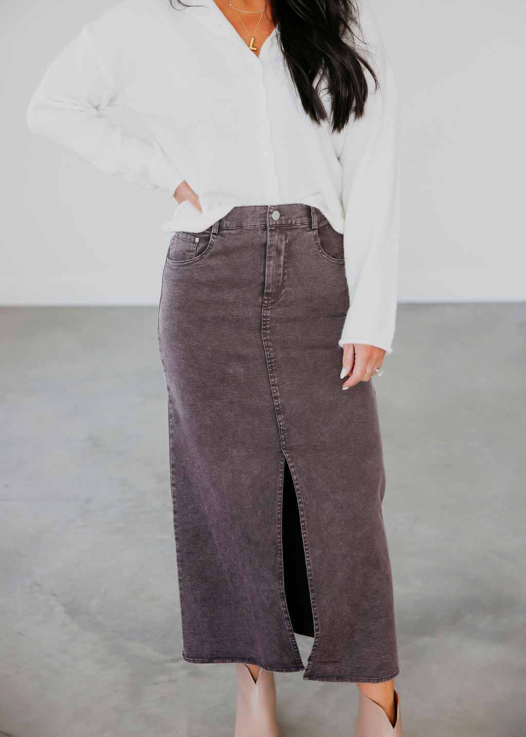 Riker Twill Maxi Skirt