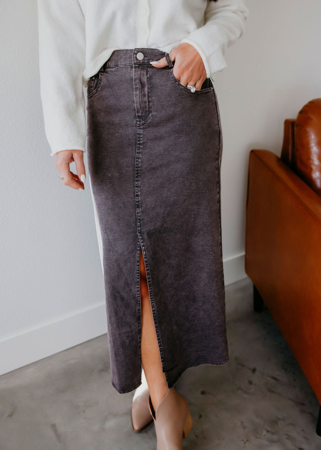 Riker Twill Maxi Skirt