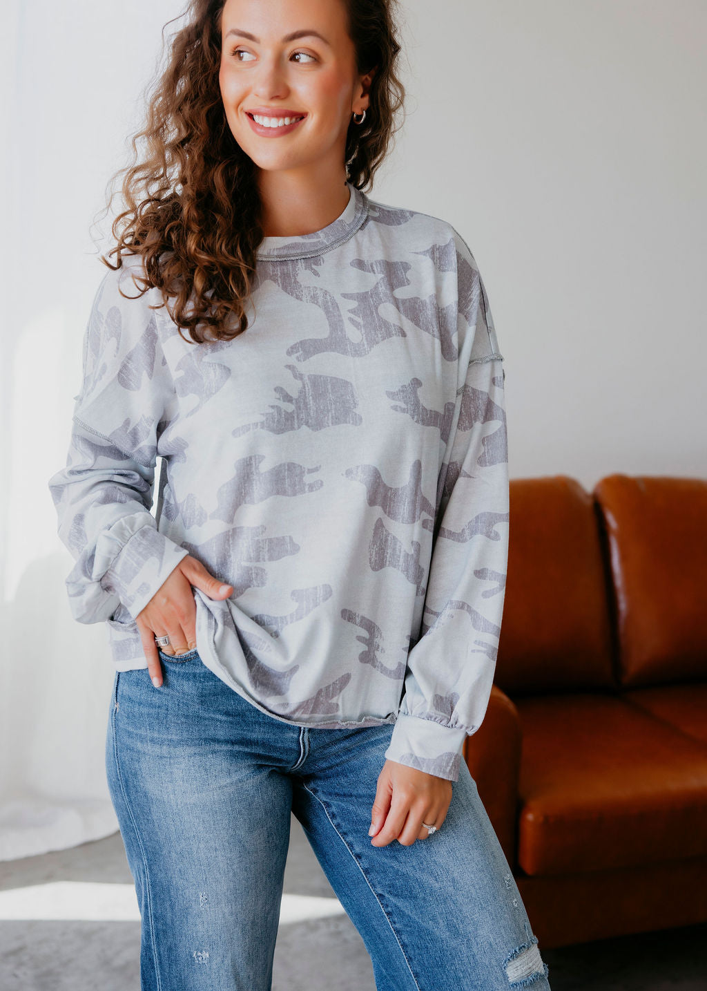 Zoee Oversized Camo Top