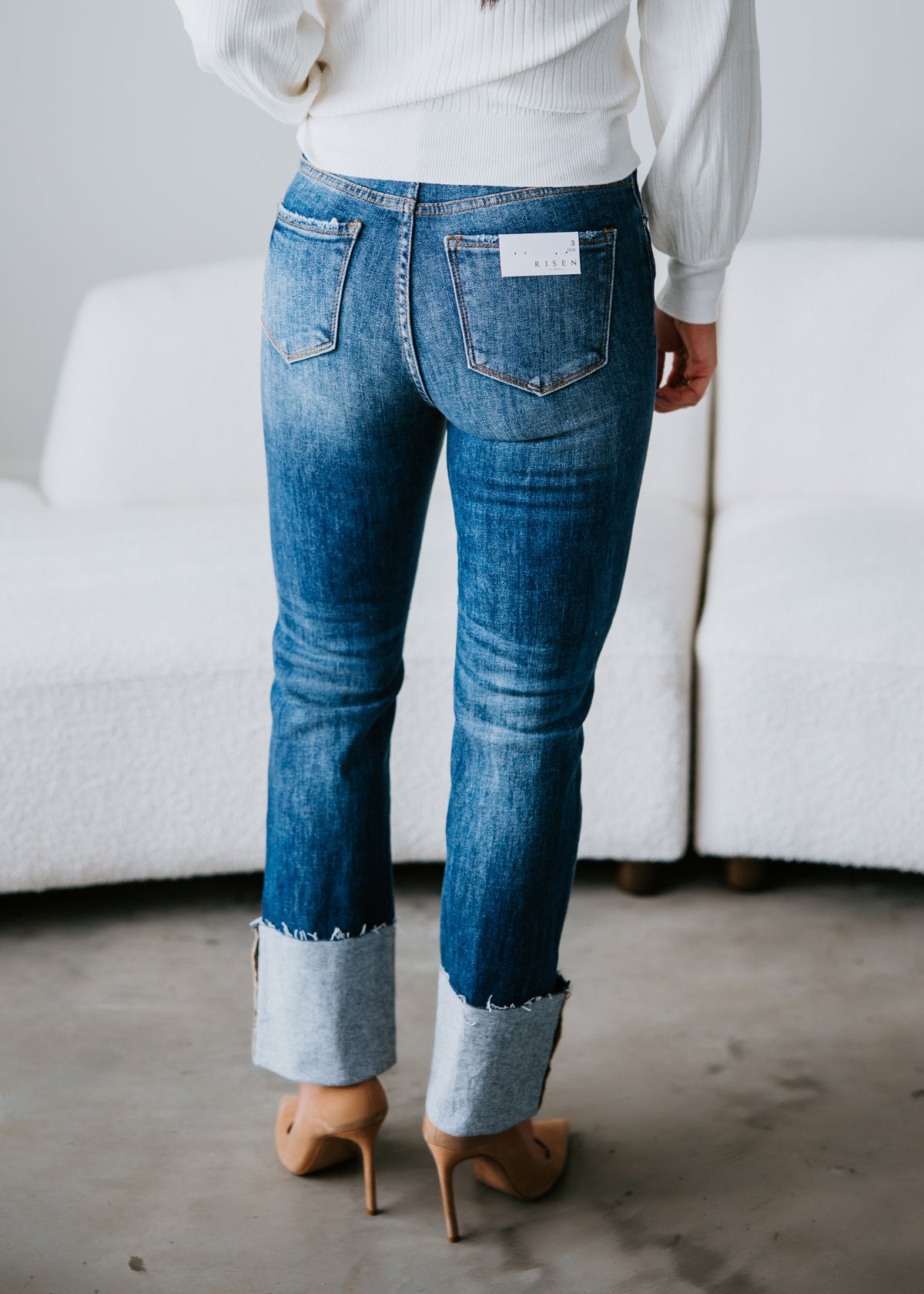 Tristen Wide Leg Cuffed Jeans – Lauriebelles