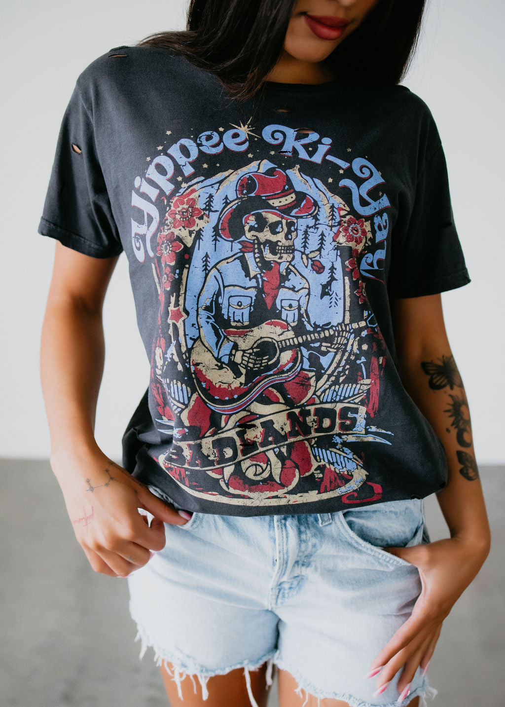 image of Yippee Ki Yay Distressed Tee