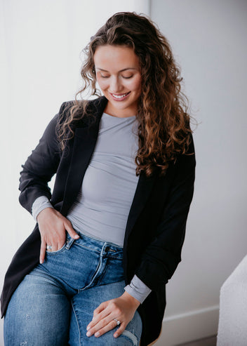 Leyla Ruched Sleeve Blazer