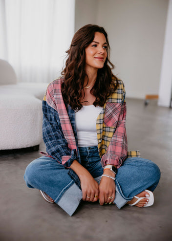 Nella Colorblock Plaid Top